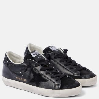 high quality luxury Golden Goose Super-Star leather sneakers in black