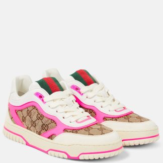 high quality luxury Gucci Gucci Re-Web leather sneakers in white