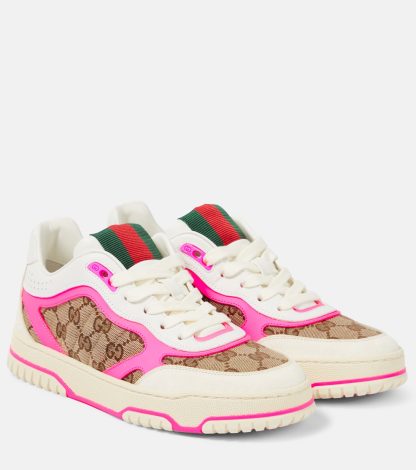 high quality luxury Gucci Gucci Re-Web leather sneakers in white