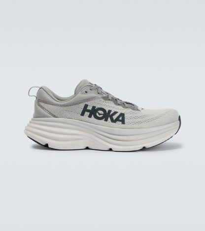 high quality luxury Hoka One One Bondi 8 running shoes in grey