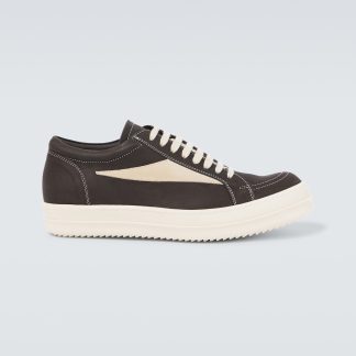 high quality luxury Rick Owens Leather low-top sneakers in brown