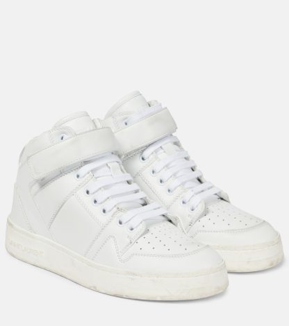 high quality luxury Saint Laurent LAX leather sneakers in white