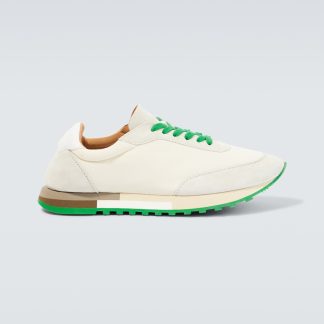 high quality luxury The Row Owen Runner mesh and suede sneakers in white