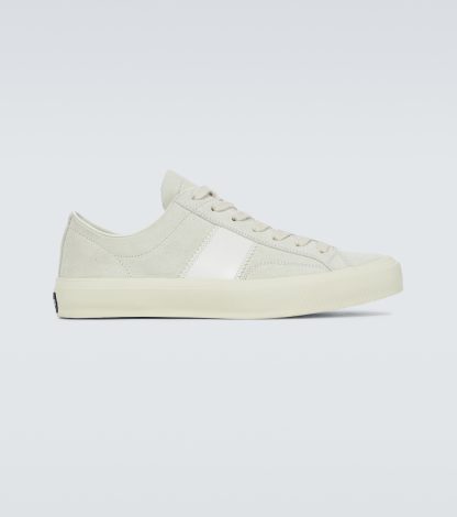 high quality luxury Tom Ford Cambridge suede sneakers in white