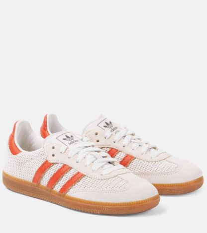 hot sale designer Adidas Samba OG suede-trimmed sneakers in white