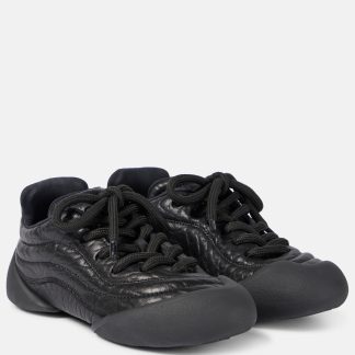 hot sale designer Alexander McQueen Flexion leather sneakers in black