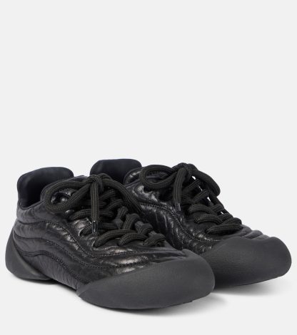 hot sale designer Alexander McQueen Flexion leather sneakers in black