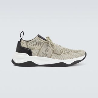 hot sale designer Berluti Shadow knitted and leather sneakers in beige