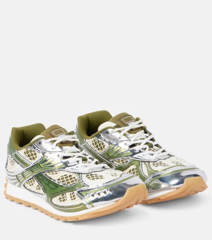 hot sale designer Bottega Veneta Orbit metallic sneakers in metallic