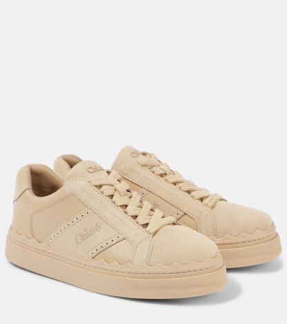 hot sale designer Chloé Lauren leather sneakers in pink