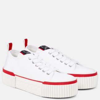 hot sale designer Christian Louboutin Super Pedro CL platform sneakers in white