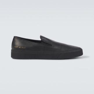 hot sale designer Common Projects Leather slip-on sneakers in black