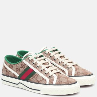 hot sale designer Gucci Gucci Tennis 1977 canvas sneakers in beige