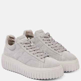 hot sale designer Hogan Suede platform sneakers in grey