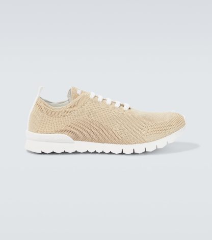 hot sale designer Kiton FITS knit cotton sneakers in beige