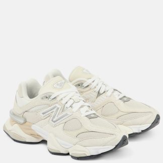 hot sale designer New Balance 9060 suede-trimmed sneakers in beige