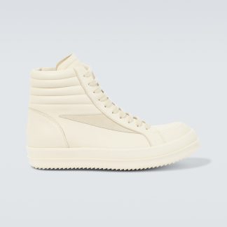 hot sale designer Rick Owens Hi Vintage leather high-top sneakers in yellow