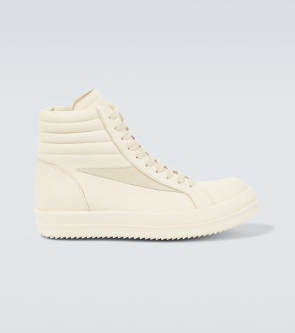 hot sale designer Rick Owens Hi Vintage leather high-top sneakers in yellow