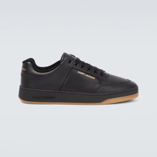 hot sale designer Saint Laurent SL/61 leather low-top sneakers in black