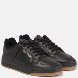 hot sale designer Saint Laurent SL/61 leather sneakers in black