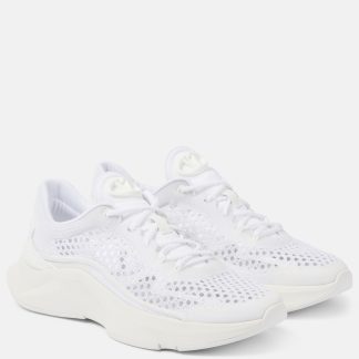 hot sale designer Valentino Garavani True Actress leather-trimmed sneakers in white