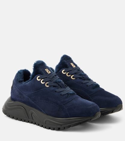 hot sale luxury Bogner Malaga suede sneakers in blue