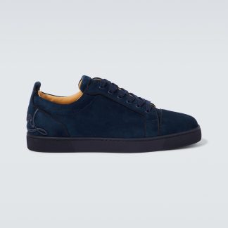 hot sale luxury Christian Louboutin Fun Louis Junior suede sneakers in blue