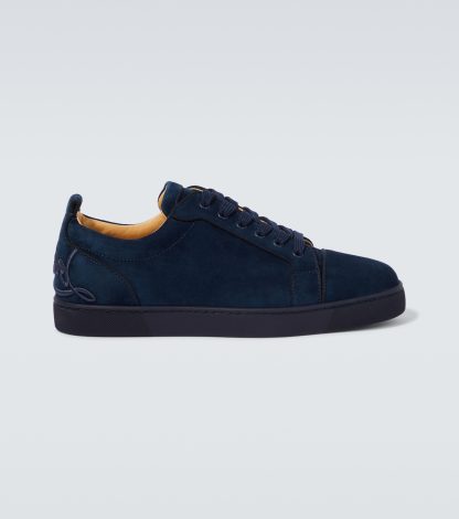 hot sale luxury Christian Louboutin Fun Louis Junior suede sneakers in blue