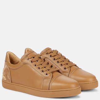 hot sale luxury Christian Louboutin Fun Vieira leather sneakers in beige