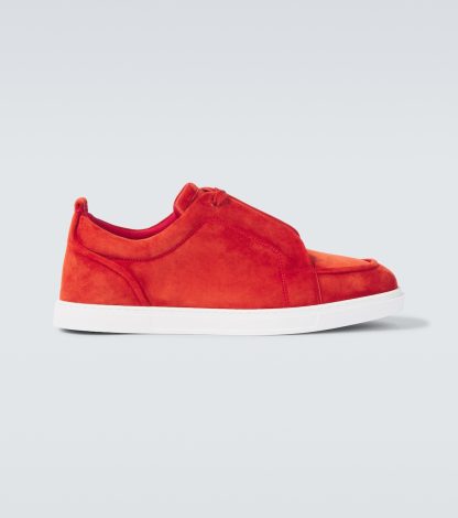 hot sale luxury Christian Louboutin Jimmy suede sneakers in red