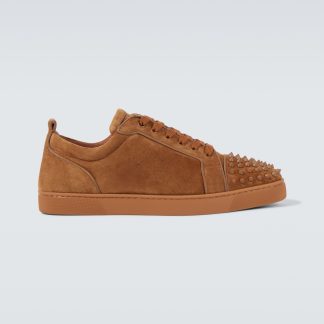 hot sale luxury Christian Louboutin Louis Junior Spikes suede sneakers in brown