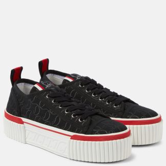 hot sale luxury Christian Louboutin Super Pedro CL platform sneakers in black