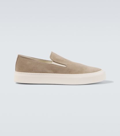 hot sale luxury Common Projects Suede slip-on sneakers in beige