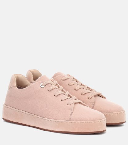 hot sale luxury Loro Piana Nuages suede sneakers in pink