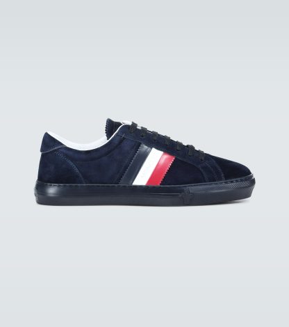 hot sale luxury Moncler New Monaco suede sneakers in blue