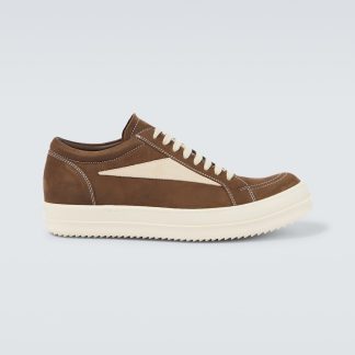 hot sale luxury Rick Owens Suede low-top sneakers in brown