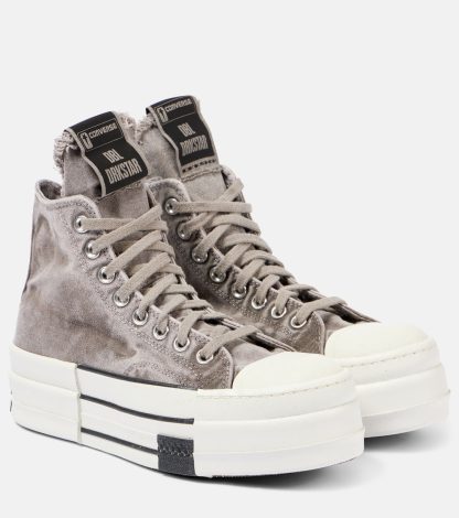 hot sale luxury Rick Owens X Converse DRKSHDW DBL Drkstar HI sneakers in grey