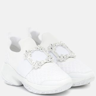 hot sale luxury Roger Vivier Viv' Run embellished sneakers in white