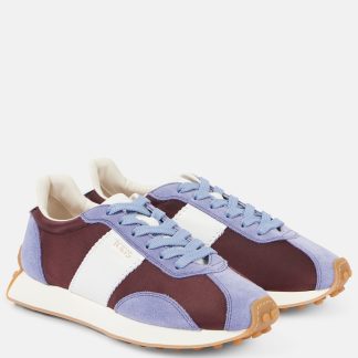 hot sale luxury Tods T Vintage suede-trimmed sneakers in multicoloured