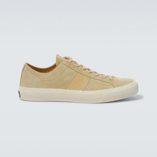 hot sale luxury Tom Ford Cambridge suede sneakers in beige