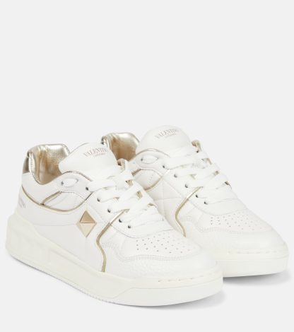 hot sale luxury Valentino Garavani One Stud leather sneakers in white