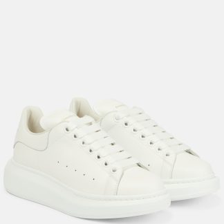 replica designer Alexander McQueen Oversized leather sneakers in white