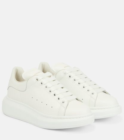 replica designer Alexander McQueen Oversized leather sneakers in white