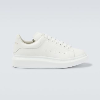 replica designer Alexander McQueen Oversized leather sneakers in white