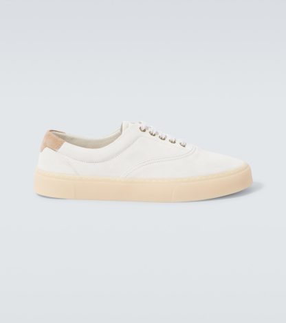 replica designer Brunello Cucinelli Suede sneakers in white