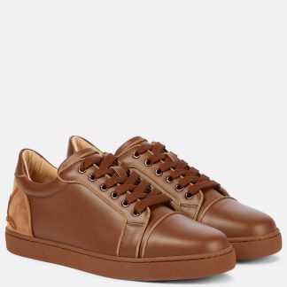 replica designer Christian Louboutin Fun Vieira leather sneakers in brown