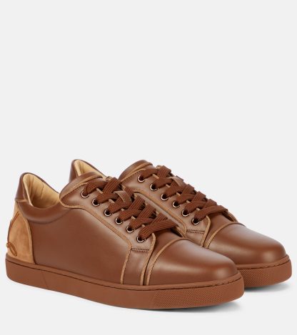 replica designer Christian Louboutin Fun Vieira leather sneakers in brown