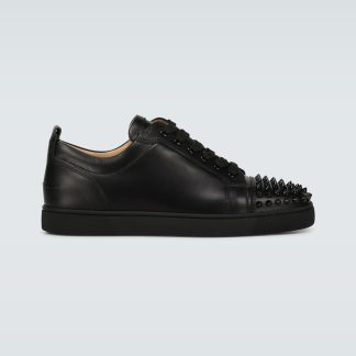 replica designer Christian Louboutin Louis Junior Spikes sneakers in black