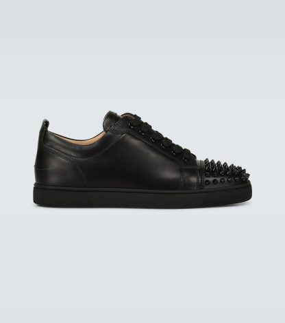 replica designer Christian Louboutin Louis Junior Spikes sneakers in black