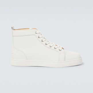 replica designer Christian Louboutin Louis leather high-top sneakers  in white